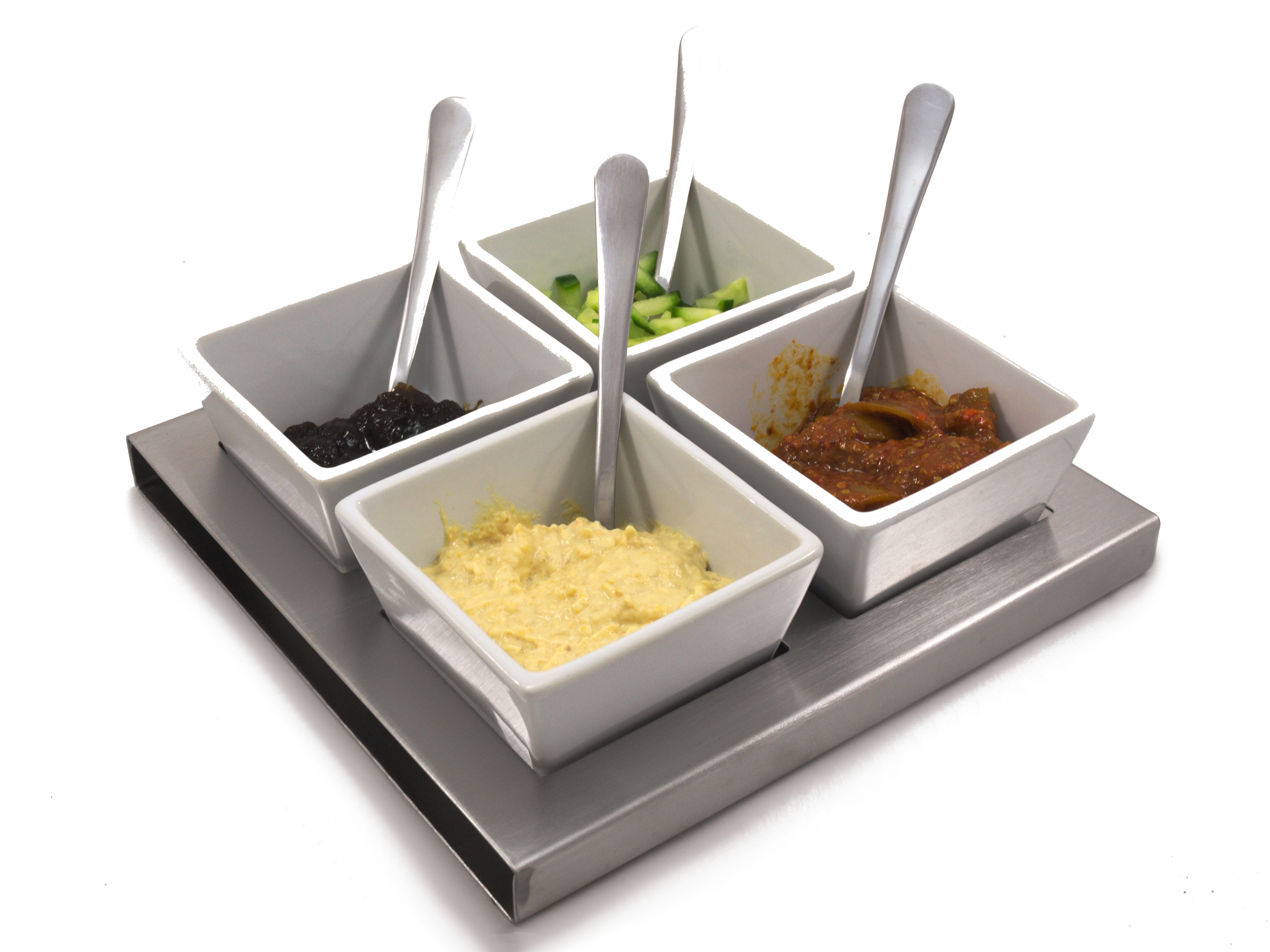 4 bowl relish server